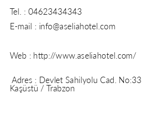 Aselia Hotel iletiim bilgileri